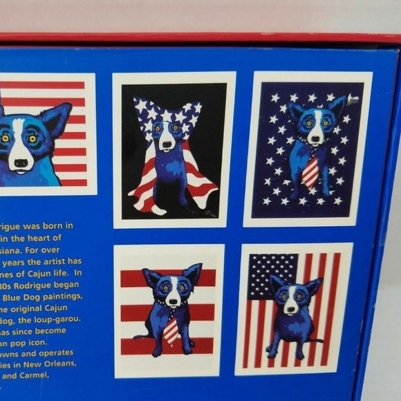 Folk Pop Dog Art American Patriotic George Rodrigue New Cards USA Red White Blue - Picture 13 of 14